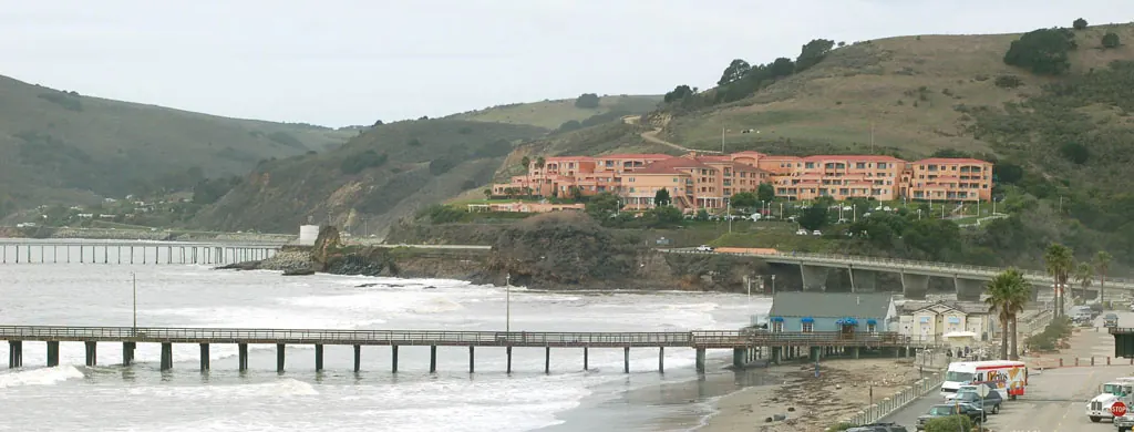 Avila Beach coastline and pier in Avila Beach, California
